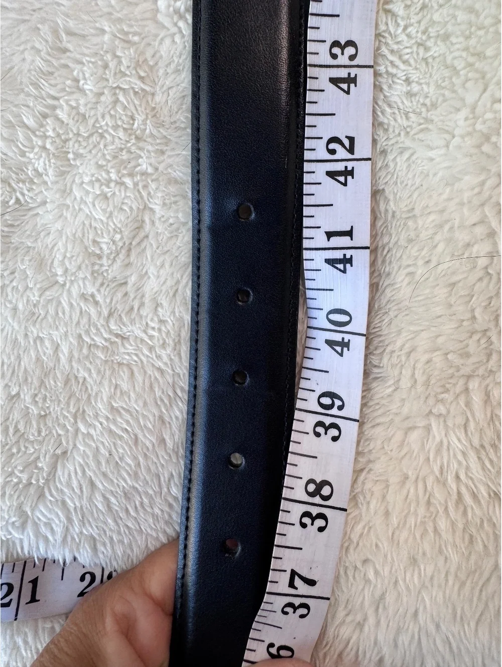 Nordstrom Men's Shop Black Leather Dress Belt with Silver Hardware- size 38